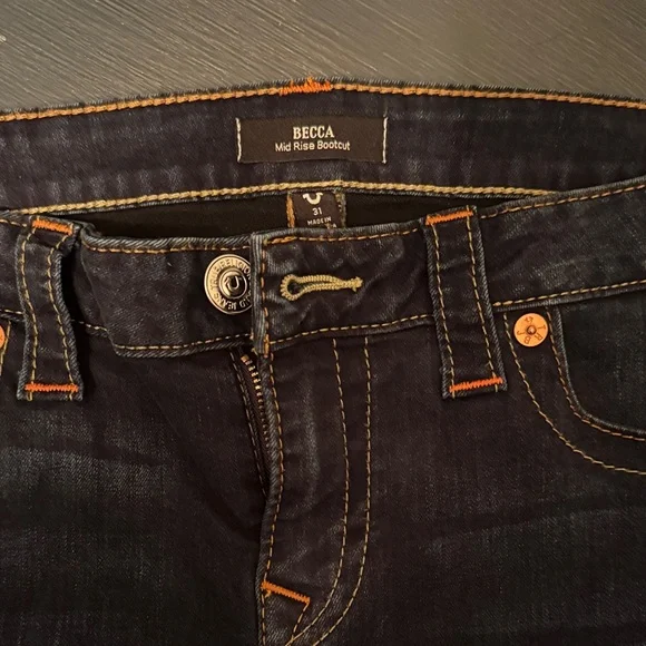 True Religion Women's Boot Cut Jeans in Deep Blue - Picture 3 of 9